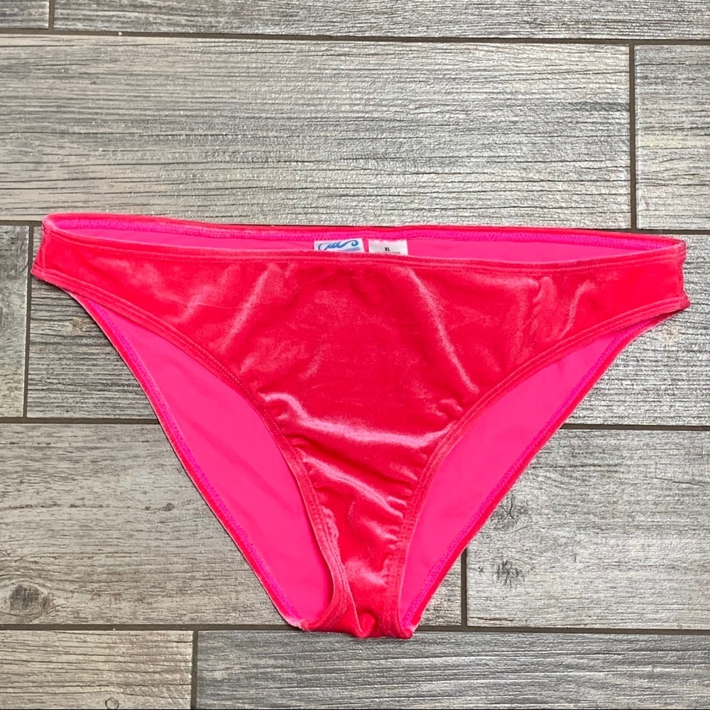 NEW California Waves Pink Velvet Bikini Bottoms XL - Picture 2 of 6